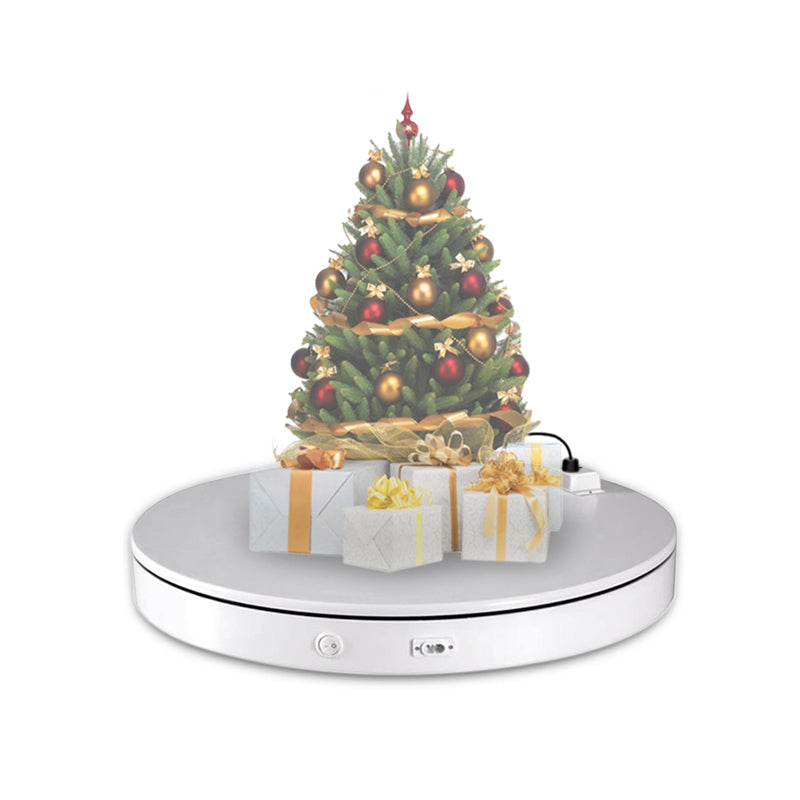 Versatile Heavy-Duty Rotating Christmas Tree Stand, Φ40 cm - CTS-T2 Turntable with Built-In Outlet, 30kg Capacity